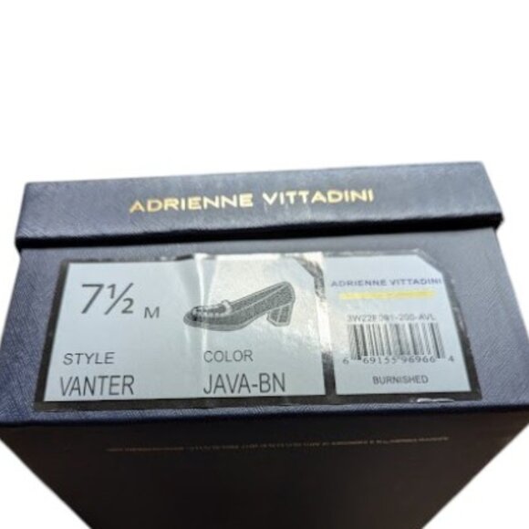 Adrienne Vittadini’s Vanter Y2K Studded Block Heel Pumps Java Size 7.5 & 8 NIB - Picture 9 of 9
